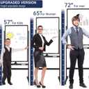 TANKEE Rolling Whiteboard, 40x24 Inches Standing White Board, Magnetic Double-Sided Mobile Whiteboard on Wheels, Large Dry Erase Board with Stand, Height Adjustable White Board for Office School Home