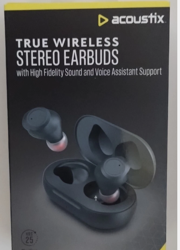Acoustix True Wireless Stereo Earbuds Bluetooth 5.0 Black Brand