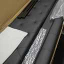 Headboard for Full Size Bed with LED Light, USB & Type C Post, Upholstered, Height Adjustable, Sturdy, Easy Assembly, Wall Mounted Head Boards Only, black