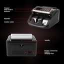 Money Counter, Cash Counter Machine with Value Count，Cash Counter for Dollar, Euro with UV/MG/IR/DD Counterfeit Detection, Add/Bat/Value Mode Bill Counting Machine with Large LCD Display