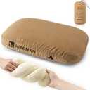 HIKEMAN Camping Memory Foam Pillow - Ultralight Travel Pillow,Backpacking Pillow with Removable Cover,Ergonomic Pillows,Neck Lumbar Support for Outdoor Camp,Sport,Hiking,Backpacking Sleep (Brown)