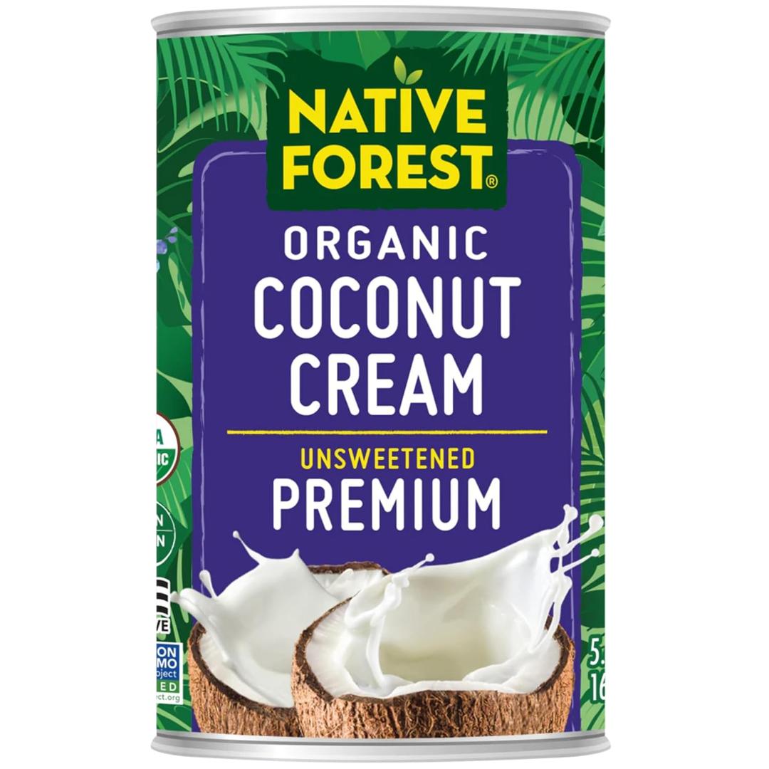 Native Forest Organic Unsweetened Premium Coconut Cream - Heavy Cream, Dairy Substitute, Dairy Free, Non-GMO, USDA Organic - 5.4 Fl Oz (Pack of 12), Best Before 13 April 2022
