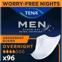 TENA Incontinence Guards, Overnight Absorbency & Advanced Odor Protection, Incontinence Guards for Men, 96 ct