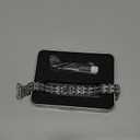 Bling Bands Compatible with Fitbit Charge 6/Charge 5, Metal Bracelet Luxurious Rhinestone Replacement Wristband for Women, Silver Black Gold