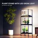 Spider Farmer 2025 Plant Stand with Grow Light, 4-Tier Rack 6Pcs 12" Full Spectrum 5000K LED Grow Lamps and Tent Cover Height Adjustable Small Greenhouse for Seedling Plant Indoor 16Lx12Dx47H (Update)