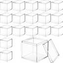 CHENGU 18 Pack Acrylic Boxes Clear Cube Small Square Storage Box with Lid Acrylic Display Small Container Clear Candy Cubes for Candy Jewelry Display (2.2 x 2.2 x 1.8 Inch)