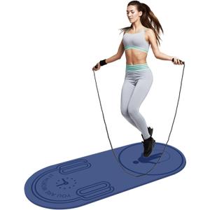 8/20/30mm Jump Rope Mat Fitness Exercise Mat Durable, Non-Slip, Workout Mats with Jump Rope & Carrying Bag for Home Gym Flooring (55"x 24")