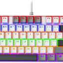 Redragon K552 Mechanical Gaming Keyboard, 87-Key Compact, LED Gaming Keyboard with Red Switches, Anti-Ghosting, Metal Frame for PC Gaming & Typing, Beginner-Friendly (Polar Monolith) (White Grey)