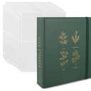 AmazingSpark Seed Storage Organizer Binder with 100 Pcs Seed Envelopes and 50 Pack Sheet Protectors That Stores 200 Envelopes Garden Holder Book Collecting Template for Garden Lover