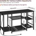 MAHANCRIS 55-75 Gallon Fish Tank Stand with Power Outlet, 3-Tier Metal Frame Aquarium Stand, Heavy Duty Reptile Terrarium Tank Stand, 52.0" L x 19.7" W x 29.9" H, 800 LBS Capacity, Black FTBK55E01