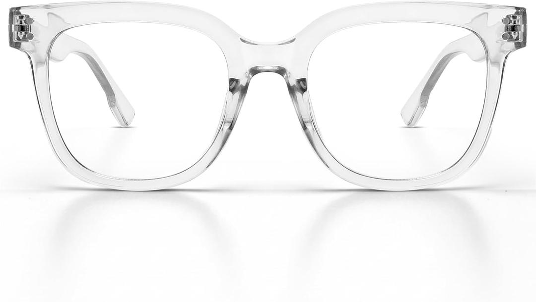 miyya 1.0 Reading Glasses for Women, Fashion Readers for Women Spring Hinge Eye Glasses, Blue Light Reading Glasses (Clear)