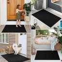 PLEASOR Front Door Mat Indoor Outdoor Entrance, Dirt Resistant and Absorbent Doormat, Sturdy Non-Slip Backing Entry Mat, Fade Resistant, Easy Clean Low-Profile Entryway Mat, 36x24, Black