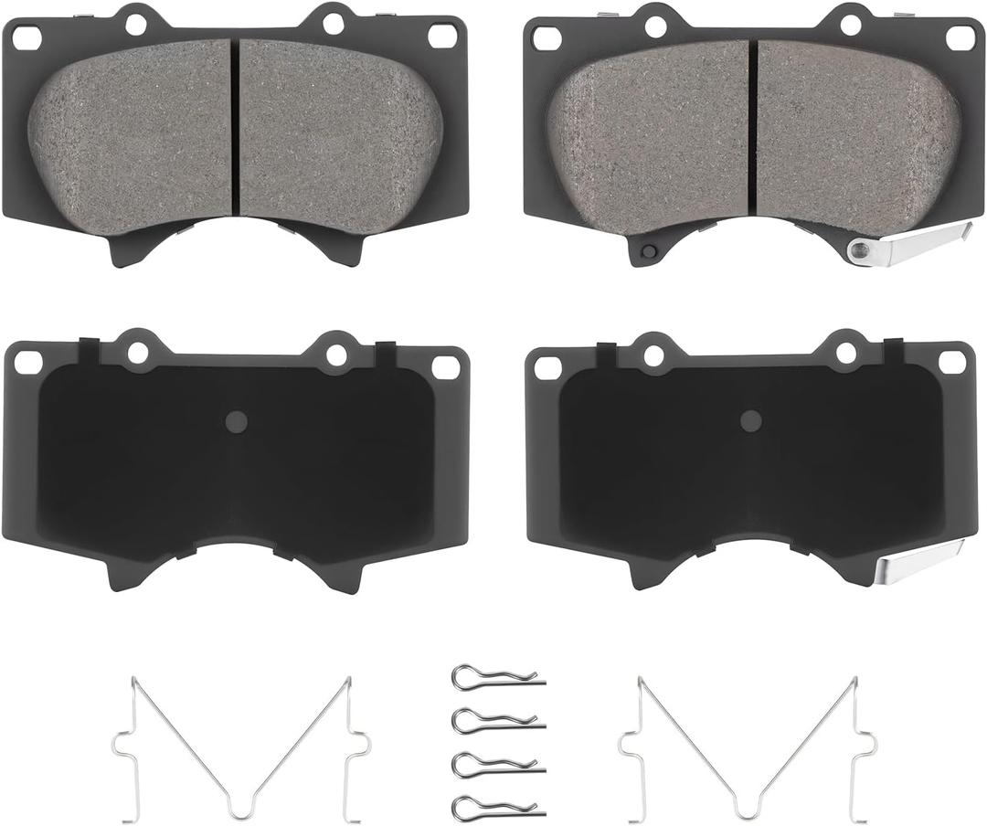 Front Ceramic Brake Pads 5.3" Long Pad Plate for Toyota 4Runner 2003-2023, for Tacoma 2005-2023, Tundra 2000-2006, FJ Cruiser 2007-2014, Sequoia 2001-2007, for Lexus GX460 GX470 4PCS