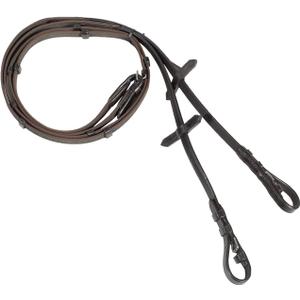 HORZE Slender Grippy Horseback Riding English Web Reins with Hand Stops (Pony, Brown)