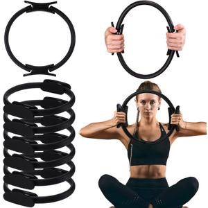 Syhood Pilates Ring 11. 81 Inch Pilates Circle Yoga Ring Magic Lightweight Flexible Workout Equipment for Fitness Physical Therapy Resistance Exercise Arms Legs (Black)