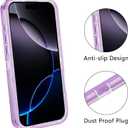 Compatible with iPhone 16 Plus Case with HD Screen Protector, Heavy Duty Shockproof [3 in 1] Clear Phone Cases for iPhone 16 Plus 6.7" (Purple)