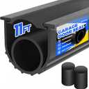 Holikme Garage Door Bottom Seal, EPDM Rubber Weather Stripping 11Ft Black | Fits 5/16" T-Track, 3.74" Width, Dual End Plugs, Ideal For Threshold Ramps, Weatherproof Rain & Draft Barrier, Temp Resistant