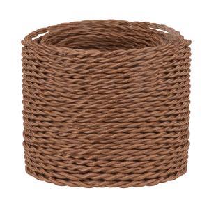 Helunsi 32.8ft Twisted Cloth Covered Wire, 2 Core Mahogany Brown Cloth Covered Electrical Wire, 18 Wire Gauge Fabric Covered Lamp Cord, Vintage Twisted Cloth Covered Wire, for DIY Lamp-Mahogany Brown