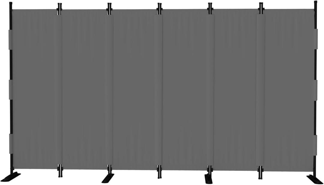 Room Divider, 6 Panel Upgraded Folding Privacy Screen, 132 Highly Secretive Separation with 4 Metal Feet, Partition Screen, Lightweight Freestanding Wall Divider Bedroom (Grey)