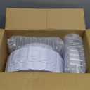 U-QE 100 Pieces White Plastic Plates - White Disposable Plates - Premium Hard Plastic Disposable Plates for Wedding and Party Use Including 50 Dinner Plates 10 '' & 50 Dessert Plates 7.5 ''