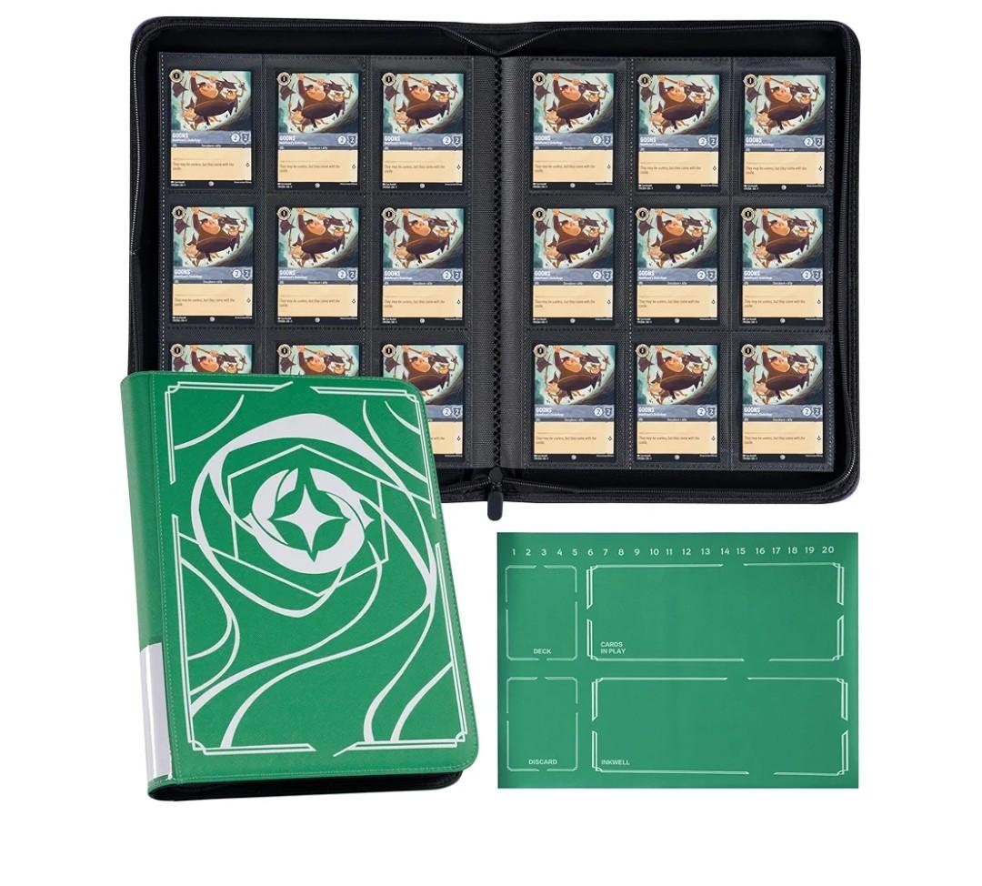 Binder for Lorcana Cards, Premium 9-Pocket Trading Card Album Compatible with Lorcana Cards, Tokens and Rules sheet (Classic Green)