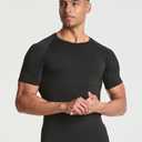 4 Pack: Mens Big and Tall Short Sleeve Shirts Compression Base Layer Thermal Undershirt Slimming Black Active Athletic T-Shirt Dry Fit Workout Sports Rashguard Gym Running King Size Top- Set 2, 5X