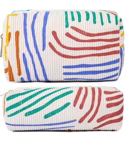 Stripe Cosmetic Bag Preppy Aesthetic Women's Cosmetic Bag Small Bag Storage Makeup Case Travelling Bags
