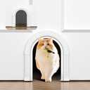 Cat Door for Interior Doors Large - No-Flap, No Training Needed, Fits Cats Up to 25 lbs, Easy Installation in Minutes, Fits 1.25" to 1.75" Thick Solid & Hollow Doors