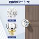 Glass Door Knobs InteriorMortise Style Fluted Crystal Antique Door Knobs Replacement Setfor Home Interior (Gold, 2 Pack)