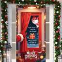 2 x Christmas Door Cover,Snowman and Dogs Red Xmas Door Covers Decorative Christmas Front Porch Sign Decorations and Supplies for Home House Party Room Office Decor-71  35inches (Christmas-02)