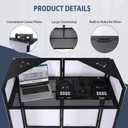 LUCKUP DJ Facade Booth 41"L x 20"W Portable DJ Facade with White & Black Scrim, Foldable DJ Table Station with LED Strips for Party, Black Metal Frame, 41.1"Lx19.7"W with LED strips