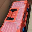 MAXPOWER 16-Inch Tool Box, Three-Layer Folding Plastic Storage Toolbox, Multi-Function Organizer with Tray and Dividers, Tools Box with Stainless Steel Lock