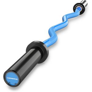 47" Olympic EZ Curl Bar 500-lbs Capacity Steel Barbell Suitable for 2" Weight Plates, 2-Inch Curl Bar for Weight Lifting,Hip Thrusts,Squat,Biceps-Home Gym Weight Bar