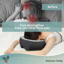 Ergonomic Face Down Pillow with Premium Memory Foam for Post-Surgery Recovery, Comfortable Sleep, and Massage | Features Adjustable Strap, Breathable Fabric, and Air Circulation Design