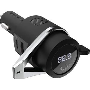 Scosche BTFMPD3SR FM Bluetooth Radio Transmitter for Car, Hands-Free Kit with Dual USB Charging Ports, 12W USB-A + 20W Fast Type-C Car Charger, Wireless Adapter for Calls, Siri and Google Assistant