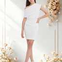 EXARUS Girls Bodycon Dress Tween Short Spaghetti Strap/Cowl Neck/One Shoulder Graduation Formal Dance Mini Tight Dresses