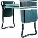 Ohuhu Garden Kneeler and Seat, Heavy Duty Garden Stool with EVA Foam Kneeling Pad, Foldable Gardening Bench with 2 Tool Pouches, 2-in-1 Portable Gardening Supplies, for Seniors
