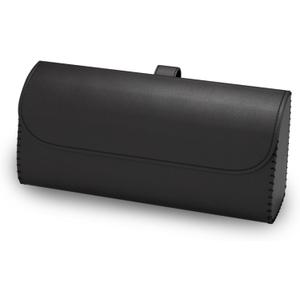 ROSON Sunglasses Holder for Car Visor, Leather Auto Eyeglasses Sun Visor Organizer Case, Handmade Universal Vehicle Visor Accessories Glasses Protective Storage Box for Man Women (Black)