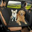 Dog Car Seat Cover with Hard Bottom - Waterproof Back Seat Protector - Universal Fit for Cars, Trucks & SUVs - Includes Door Protectors, Stable Hard Base - Protects Dogs & Seats