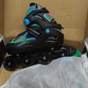 Sowume Adjustable Inline Skates for Girls and Boys, Roller Skates with All Light Up Wheels, Patines para Mujer for Kids and Adults, Men, Women (C-Green)