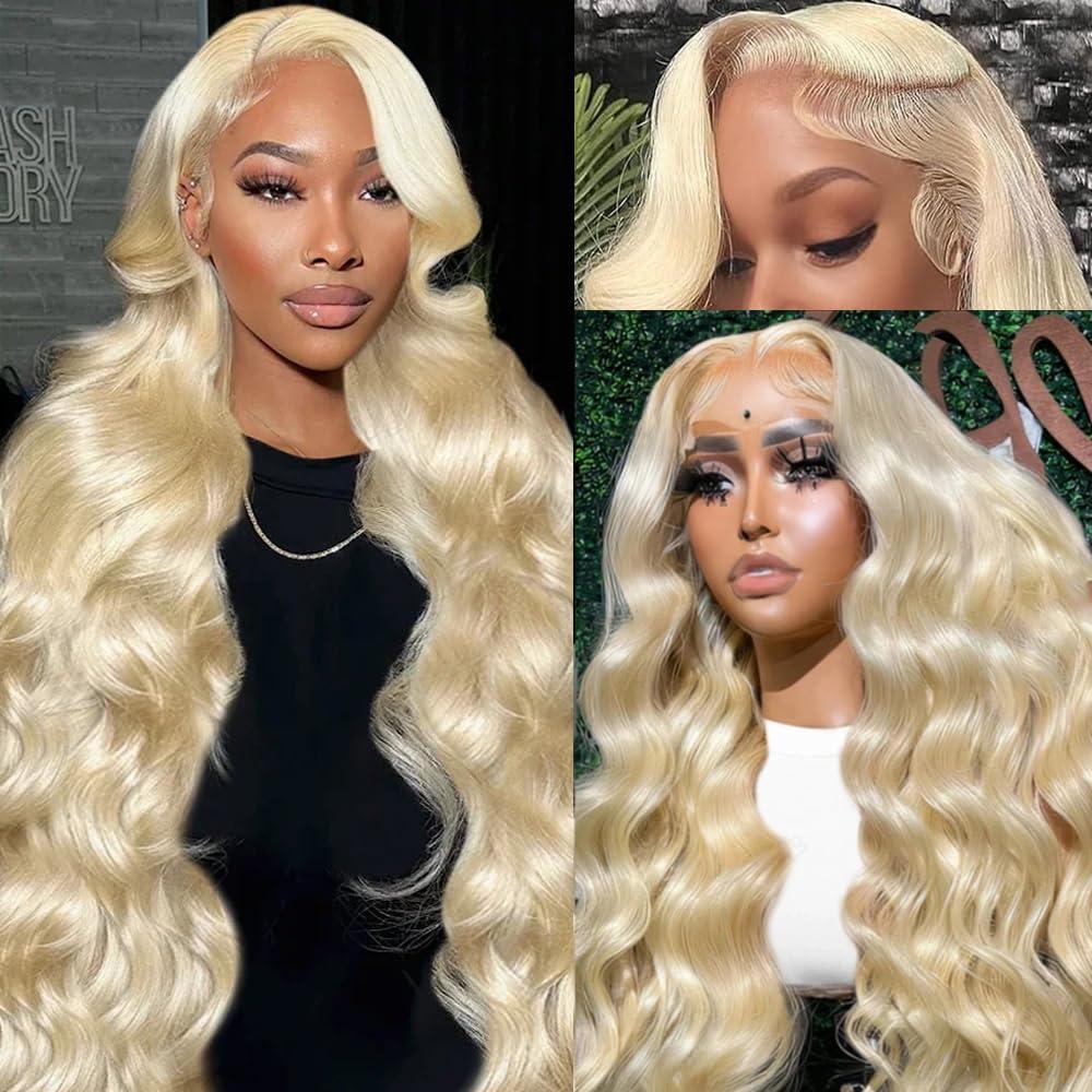 13x6 613 Lace Front Wig Human Hair 28 Inch Blonde Wig Human Hair Body Wave Blonde Lace Front Wigs Human Hair 613 Wig HD Lace Frontal Wigs Pre Plucked