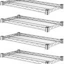 4 Pack! 14" W x 30" L Chrome Wire Shelf. Heavy-Duty Adjustable Storage Rack, Commercial-Grade Shelving Unit for Kitchen, Garage, or Warehouse, Open Wire Design for Airflow, Durable and Versatile