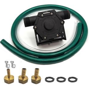 Drill Water Transfer Pump 750GPH, Mini Hand Drill Pump Self Priming for Aquariums Rain barrels Fish tanks, Easy to Use for Water, Oil Fluid Transferring Include Hoses and Adapter