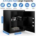 Mitlvge 17.55'' Tall Safe Box, 3.2 Cuft Home Safe with Keys & Pass Code & Wall Mount Kits, Money Safe with Smart Alert System, Removable Shelf, Mute Function and Fireproof Waterproof Bag