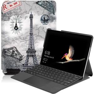 Gylint Case for Surface Go 4 2023 /Go 3 2021 /Go 2 2020 /Surface Go 2018, Slim Fit Leather Smart Case Cover with Pencel Holder for Microsoft Surface Go Tower