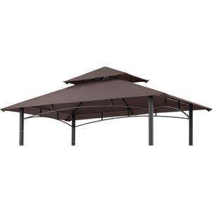 ABCCANOPY Grill Gazebo Canopy Replacement - 5x8 Double Tiered BBQ Canopy Top Cover for #L-GG001PST-F, Outdoor Grill Tent Roof (Brown)