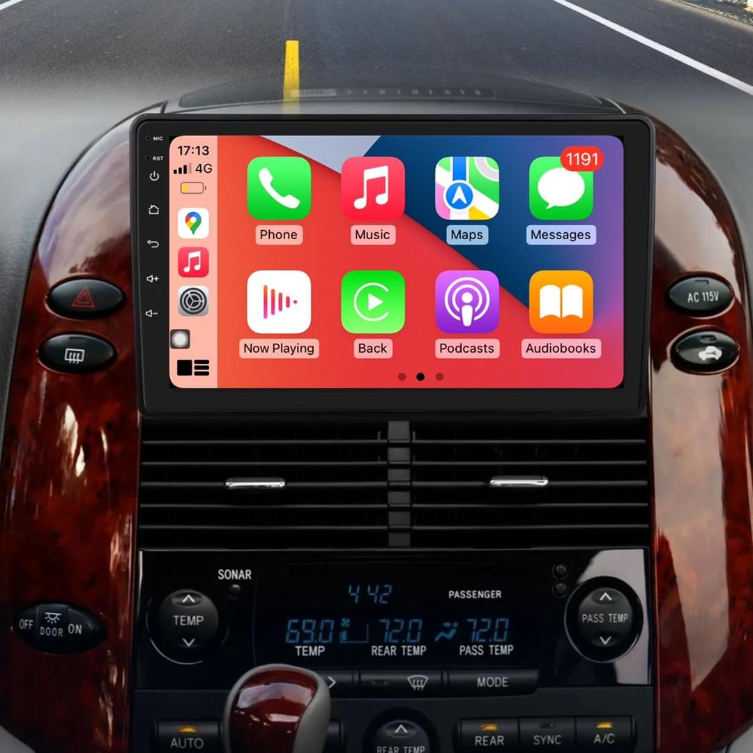 8 Core 3G+32G Stereo Radio for Toyota Sienna (2004-2010) Android 12 9 Inch IPS Screen Built-in Wireless Carplay/Android Auto/WiFi/Bluetooth Free AHD Camera