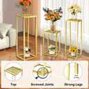 Cylinder Pedestal Stands for Party & Plant,3pcs Square Gold Metal Wedding Flower Display Stand for Centerpieces,15.7/23.6/31.5 inch Tall