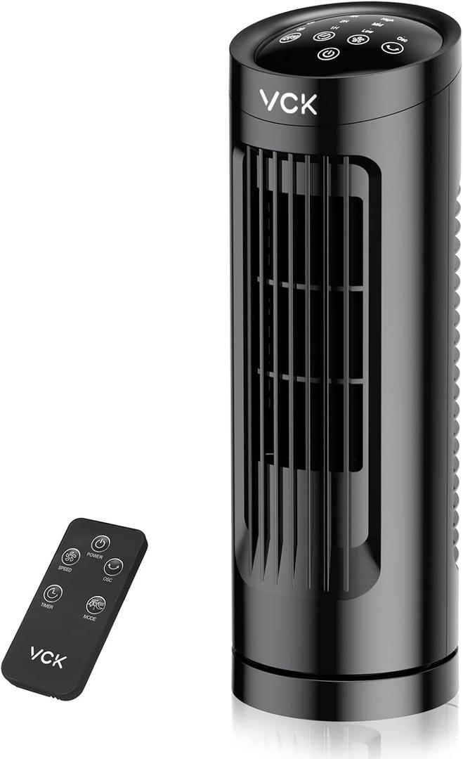 VCK 13'' Tower Fan for Bedroom,27ft/s Velocity Quiet Floor Fan,90 Bladeless Fan for Indoors with 3 Speeds,3 Modes,Oscillating Fans for Indoors,Portable Desk Table Fans for Room, Home,Office VCK 13'' Tower Fan for Bedroom,27ft/s Velocity Quiet Floor Fan,90 Bladeless Fan for Indoors with 3 Speeds,3 Modes,Oscillating Fans for Indoors,Portable Desk Table Fans for Room, Home,Office