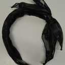 MHDGG Bow Headband Knotted Headband for Women Girls,Solid Colors Gauze Lips Wide Headbands Twist Bow Turban Headwrap Rabbit Ears Hairband with Cloth Wrapped Headwear,Black